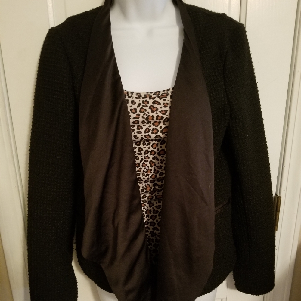 Black drape front blazer